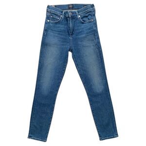 Citizens of Humanity Rocket Crop High Rise Skinny Stretch Jeans Dark Blue Sz 26